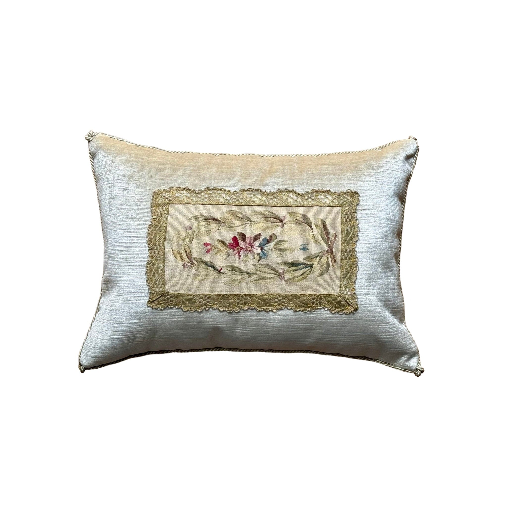 Antique French Tapestry Fragment (#T071024A&B | 11 x 15.5") New Pillows B. Viz Design