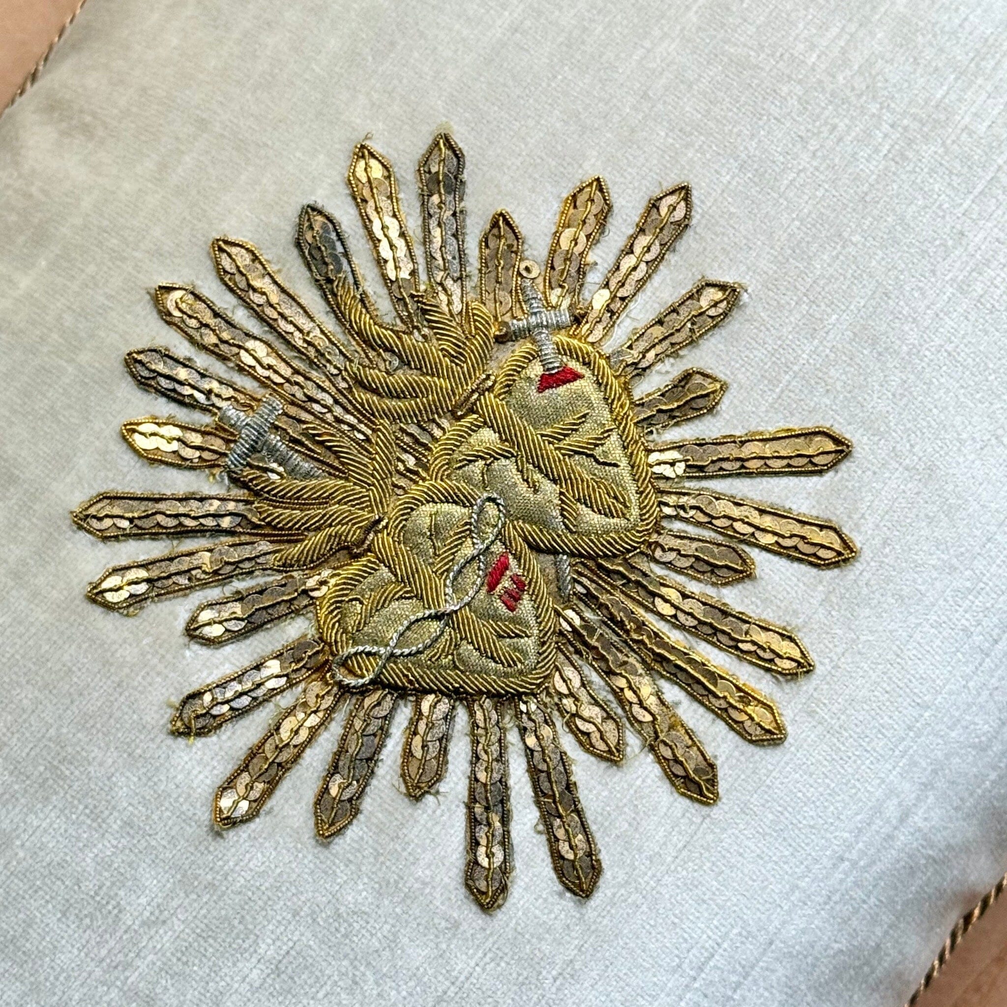 Antique Gold and Silver Ecclesiastic Applique (#E051724 | 13"x 17") New Pillows B. Viz Design