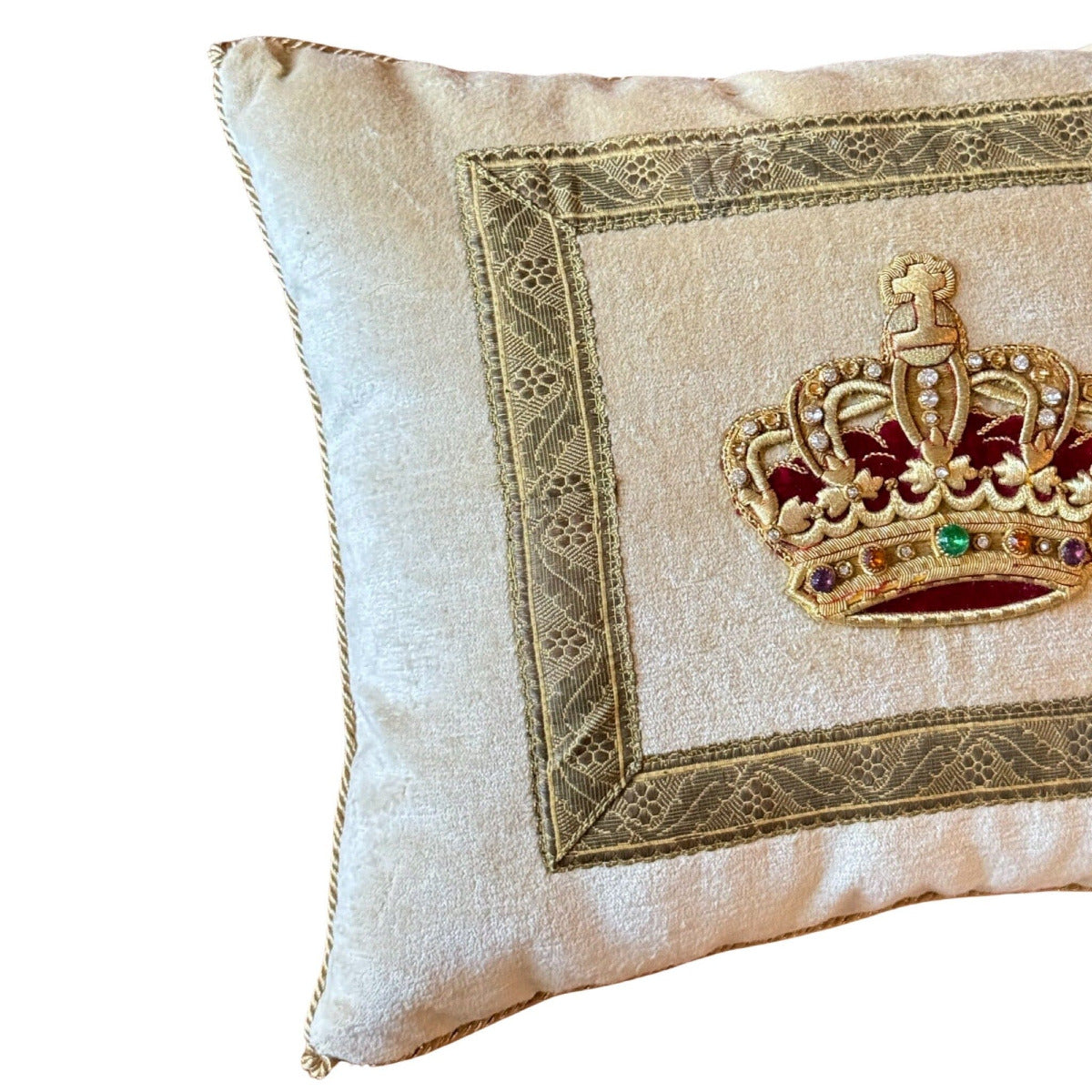 Antique Gold Metallic Crown (#A132523| 14 x 17") New Pillows B. Viz Design