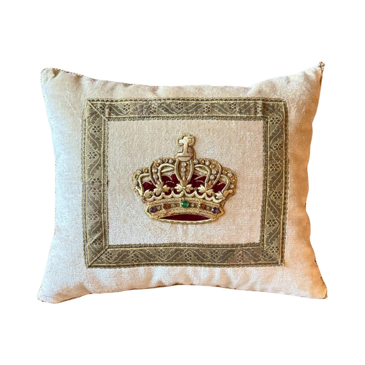 Antique Gold Metallic Crown (#A132523| 14 x 17") New Pillows B. Viz Design