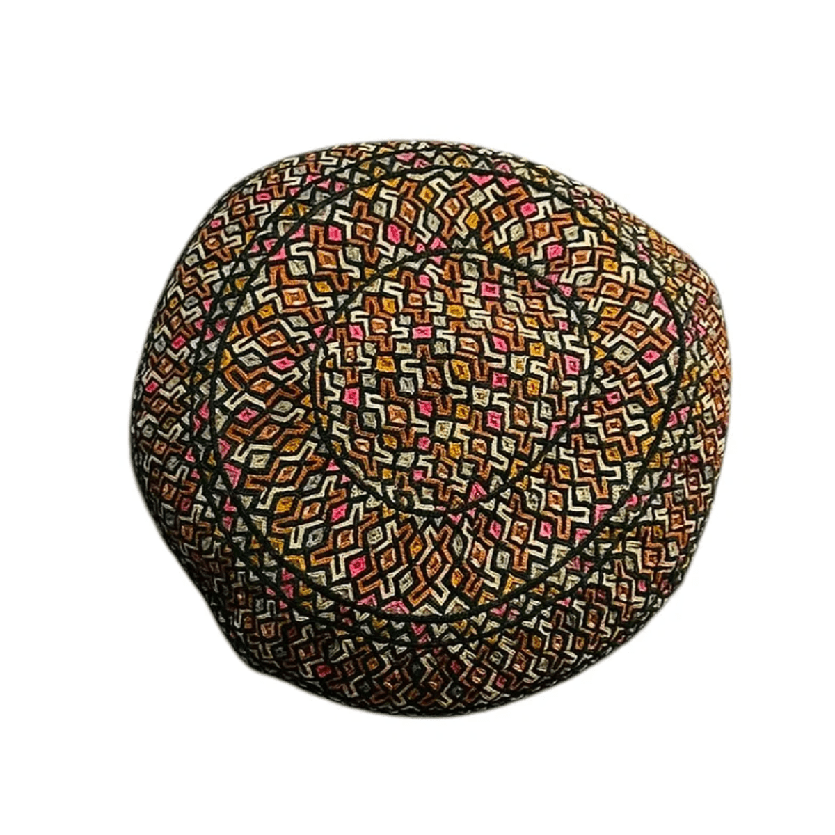 Antique Hand Embroidered Uzbek Skull Cap Objet d'Art Torg Auctions A | 16 x 18 cm