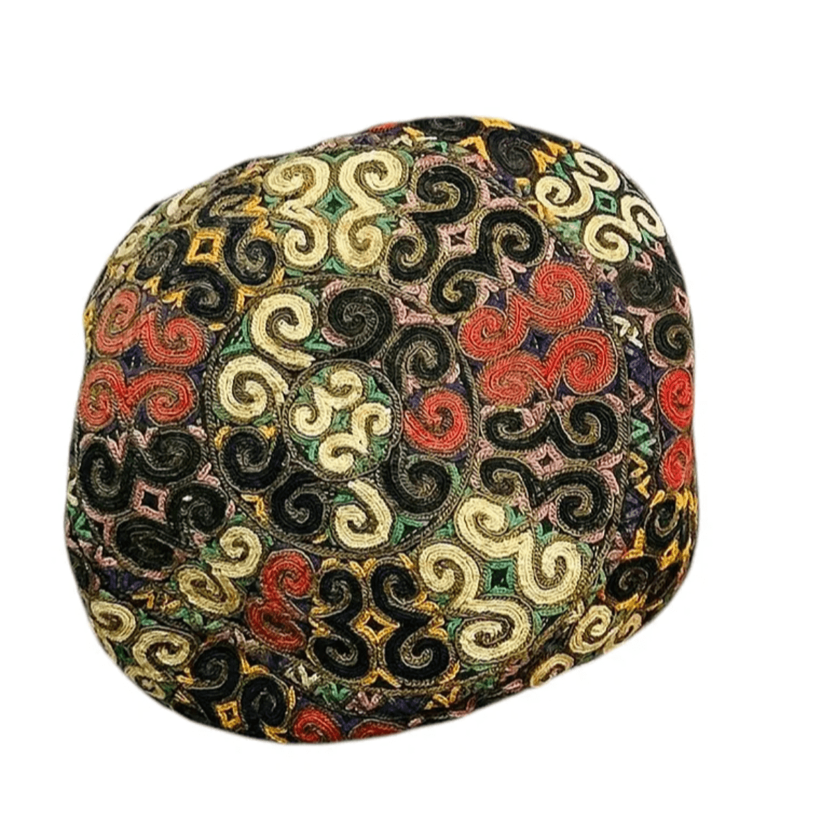 Antique Hand Embroidered Uzbek Skull Cap Objet d'Art Torg Auctions B | 23 x 13 cm