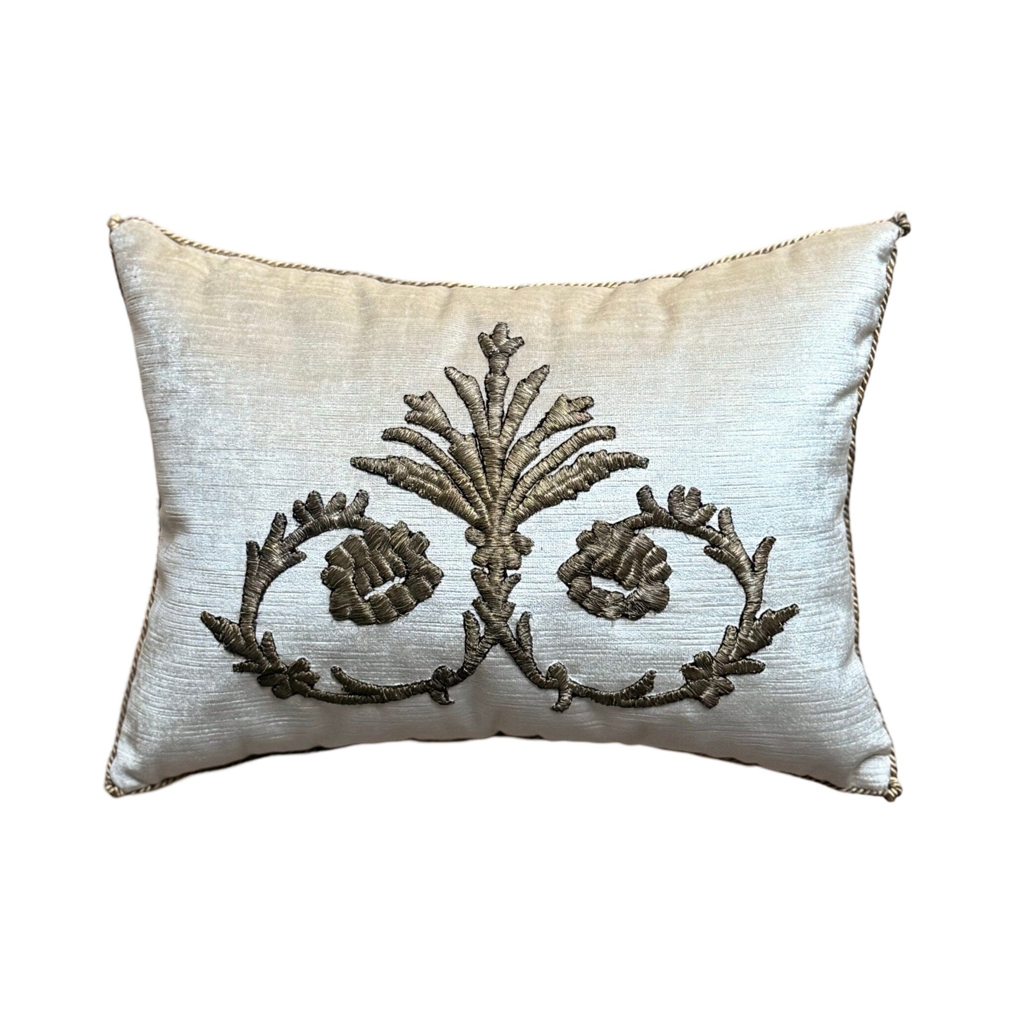 Antique Ottoman Empire Gold Metallic Embroidery (#E020225 | 12 x 16.5") New Pillows B. Viz Design