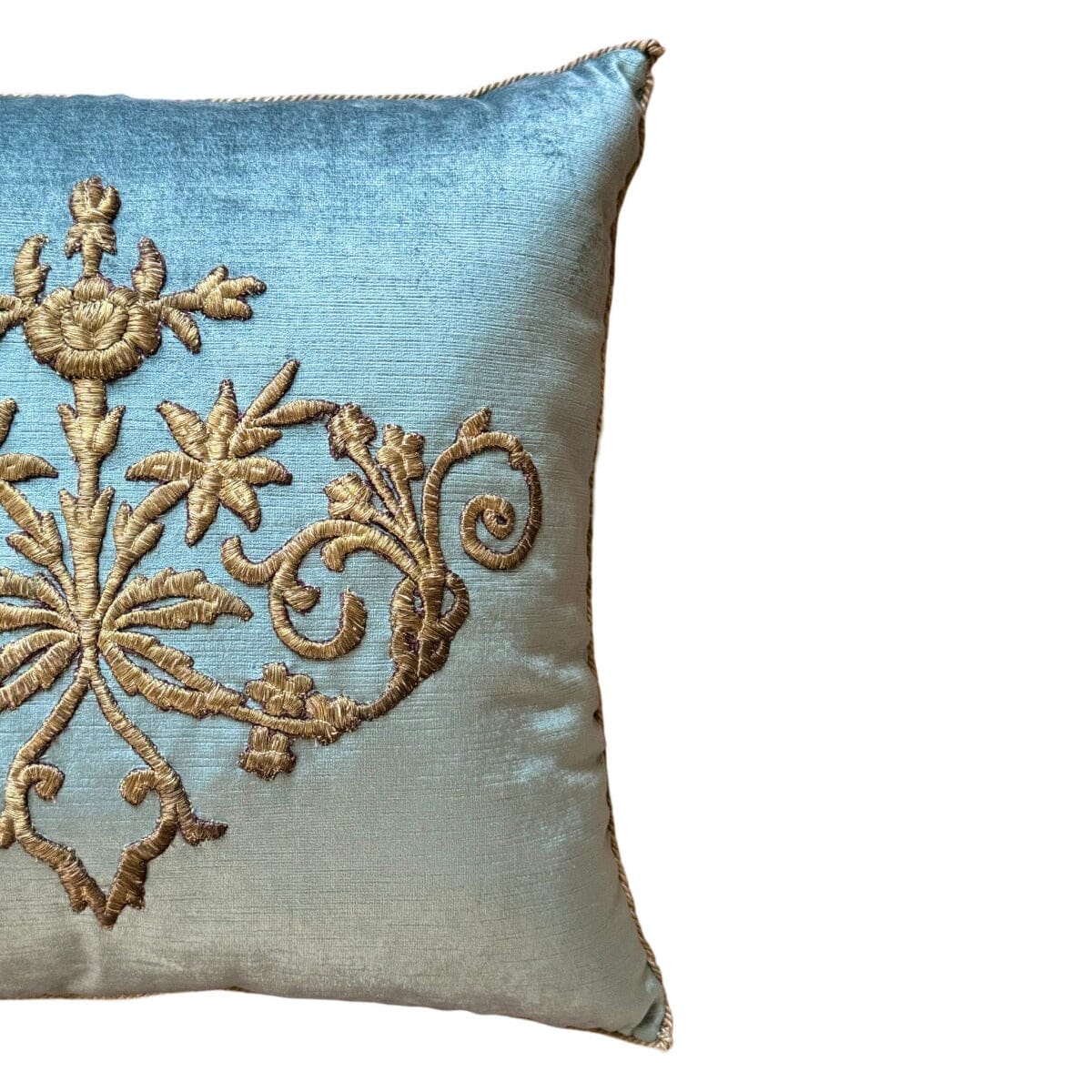 Antique Ottoman Empire Gold Metallic Embroidery (#E021824A&B | 20 x 21") New Pillows B. Viz Design 