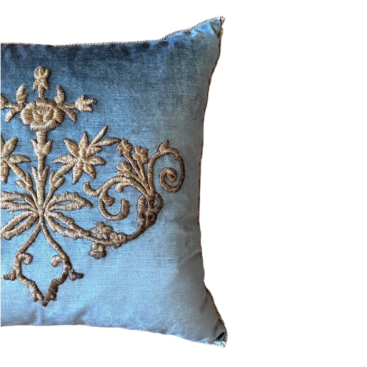 Antique Ottoman Empire Gold Metallic Embroidery (#E021824A&B | 20 x 21") New Pillows B. Viz Design