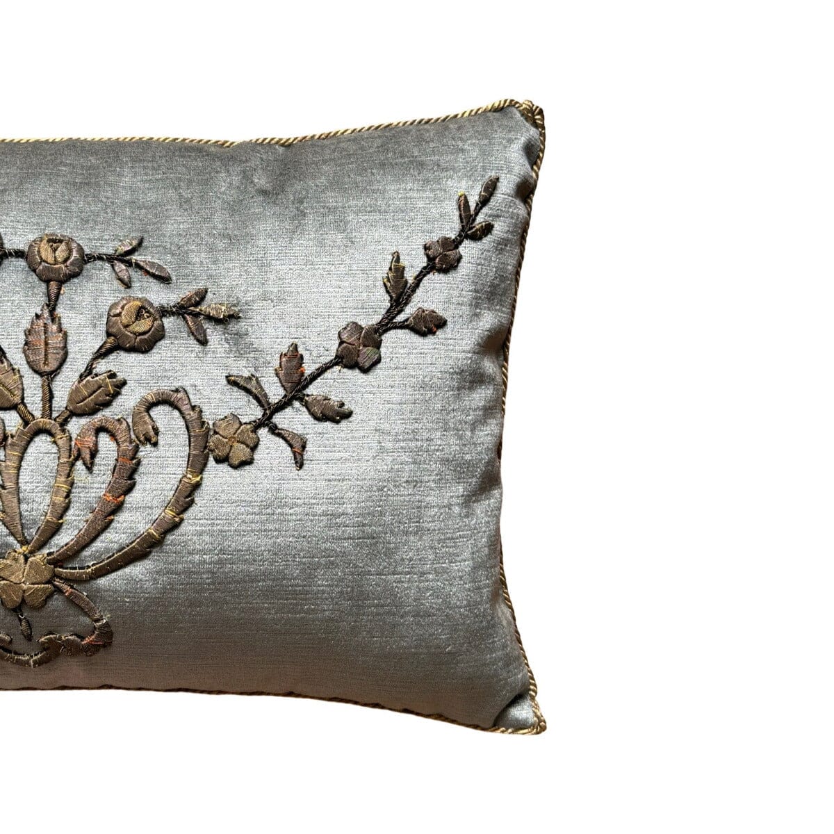 Antique Ottoman Empire Gold Metallic Embroidery (#E022324A&B | 13 x 19 1/2") New Pillows B. Viz Design