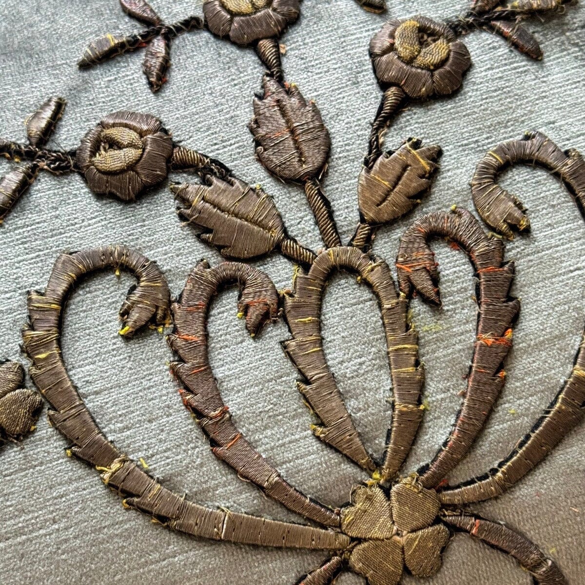 Antique Ottoman Empire Gold Metallic Embroidery (#E022324A&B | 13 x 19 1/2") New Pillows B. Viz Design