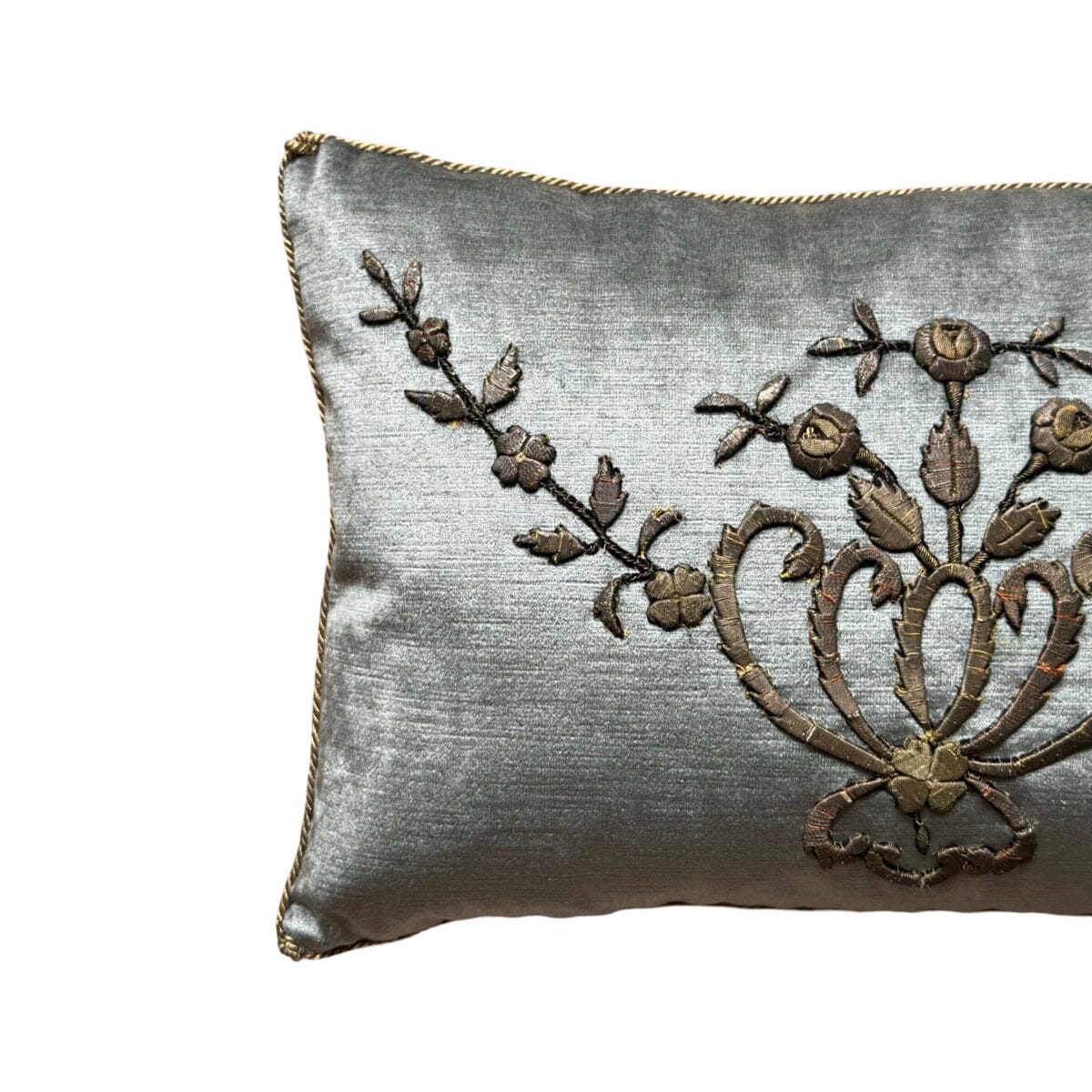 Antique Ottoman Empire Gold Metallic Embroidery (#E022324A&B | 13 x 19 1/2") New Pillows B. Viz Design