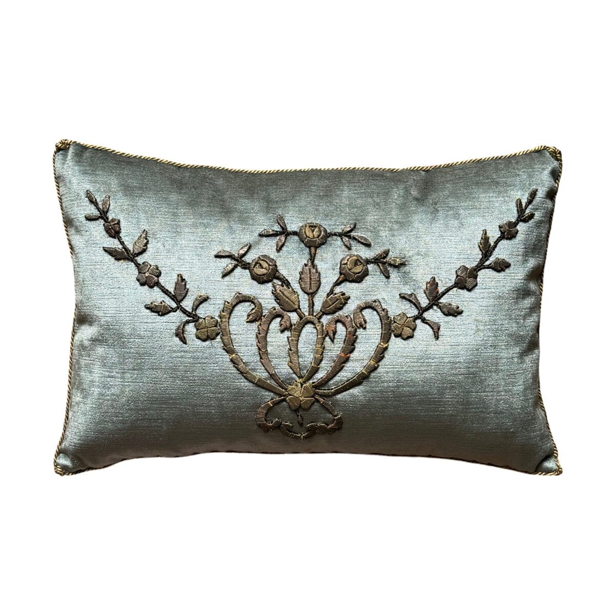 Antique Ottoman Empire Gold Metallic Embroidery (#E022324A&B | 13 x 19 1/2") New Pillows B. Viz Design 