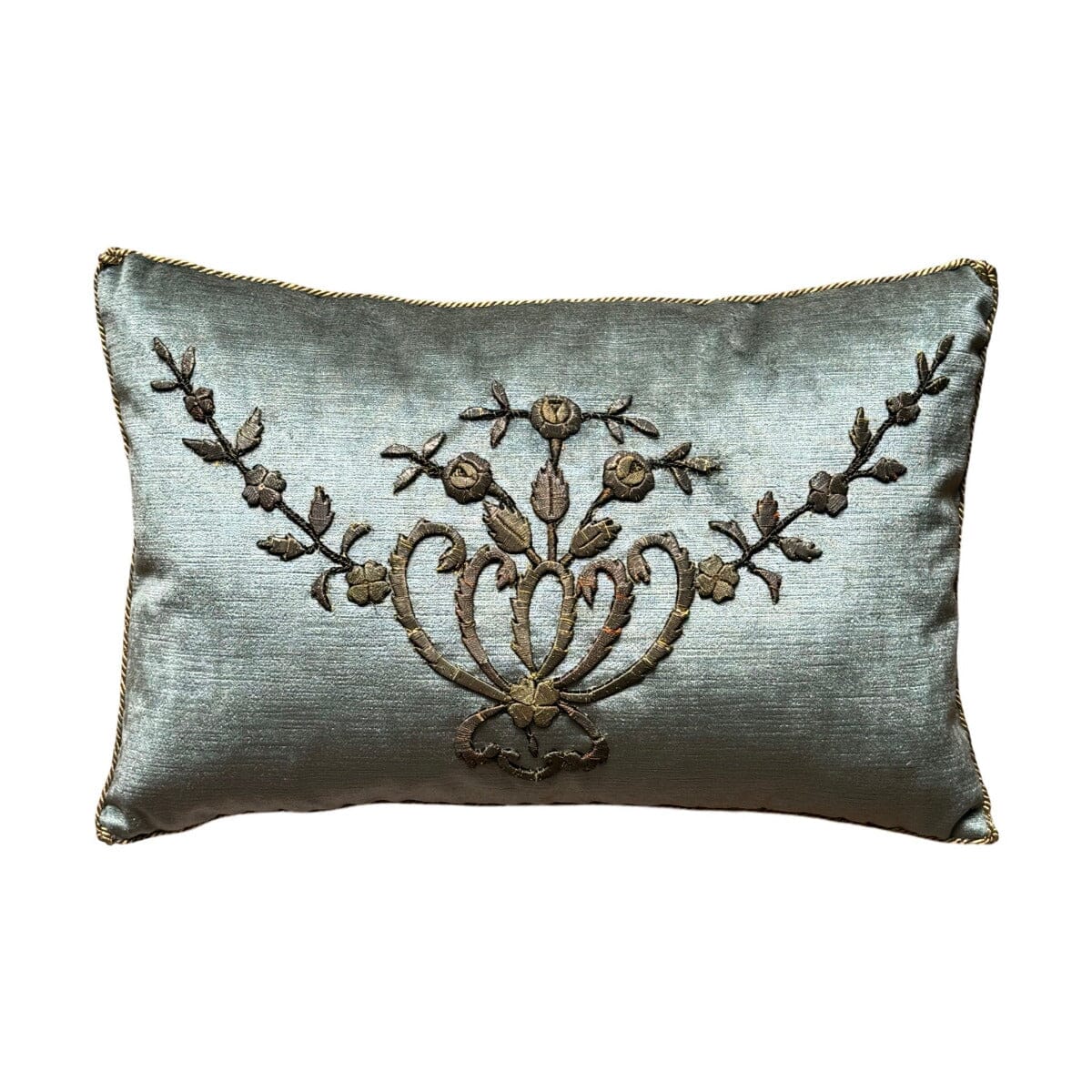 Antique Ottoman Empire Gold Metallic Embroidery (#E022324A&B | 13 x 19 1/2") New Pillows B. Viz Design