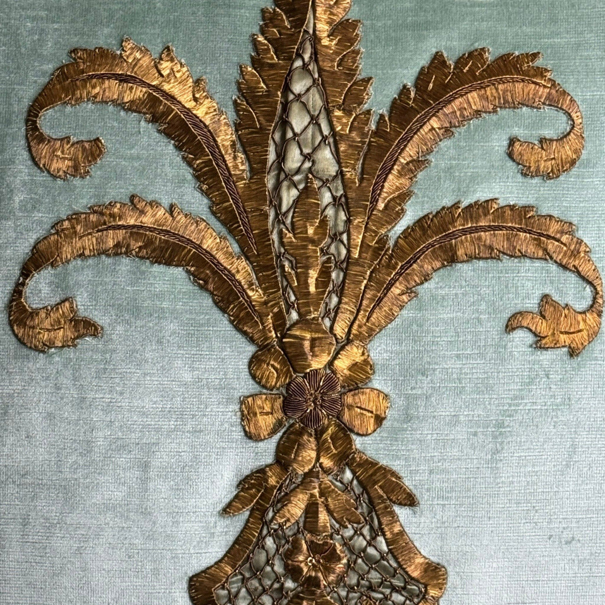 Antique Ottoman Empire Gold Metallic Embroidery (#E031124A&B | 20 x 20") New Pillows B. Viz Design