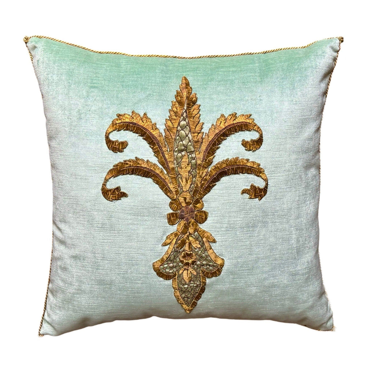 Antique Ottoman Empire Gold Metallic Embroidery (#E031124A&B | 20 x 20") New Pillows B. Viz Design