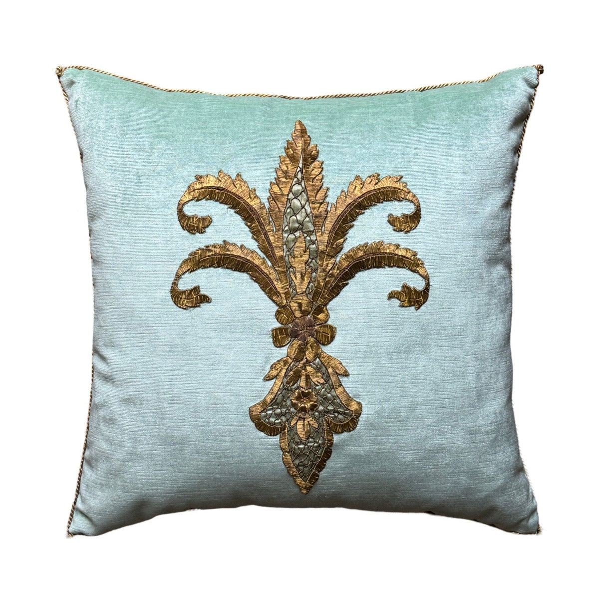 Antique Ottoman Empire Gold Metallic Embroidery (#E031124A&B | 20 x 20") New Pillows B. Viz Design