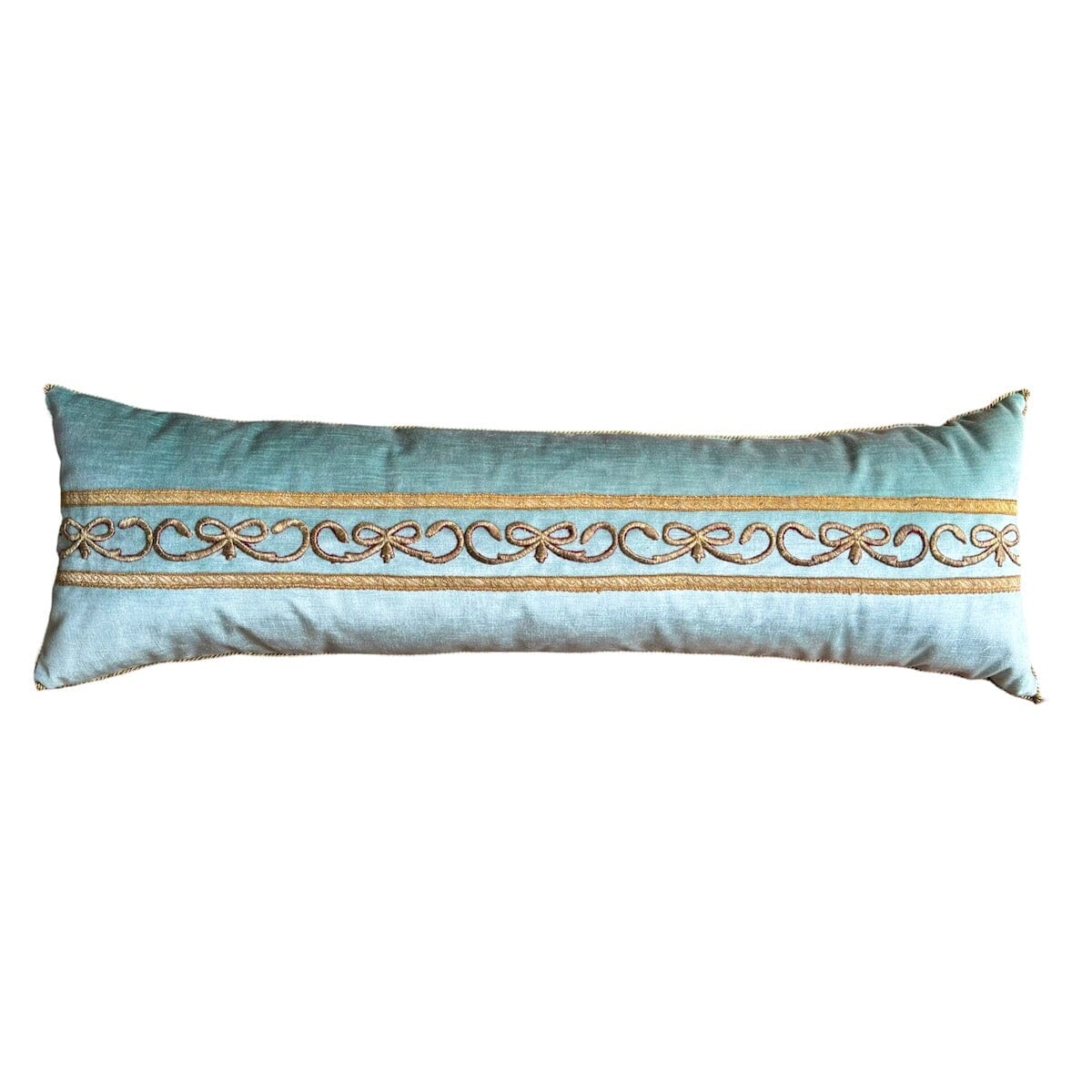 Antique Ottoman Empire Gold Metallic Embroidery (#E051624 | 12.5 x 39.5") New Pillows B. Viz Design