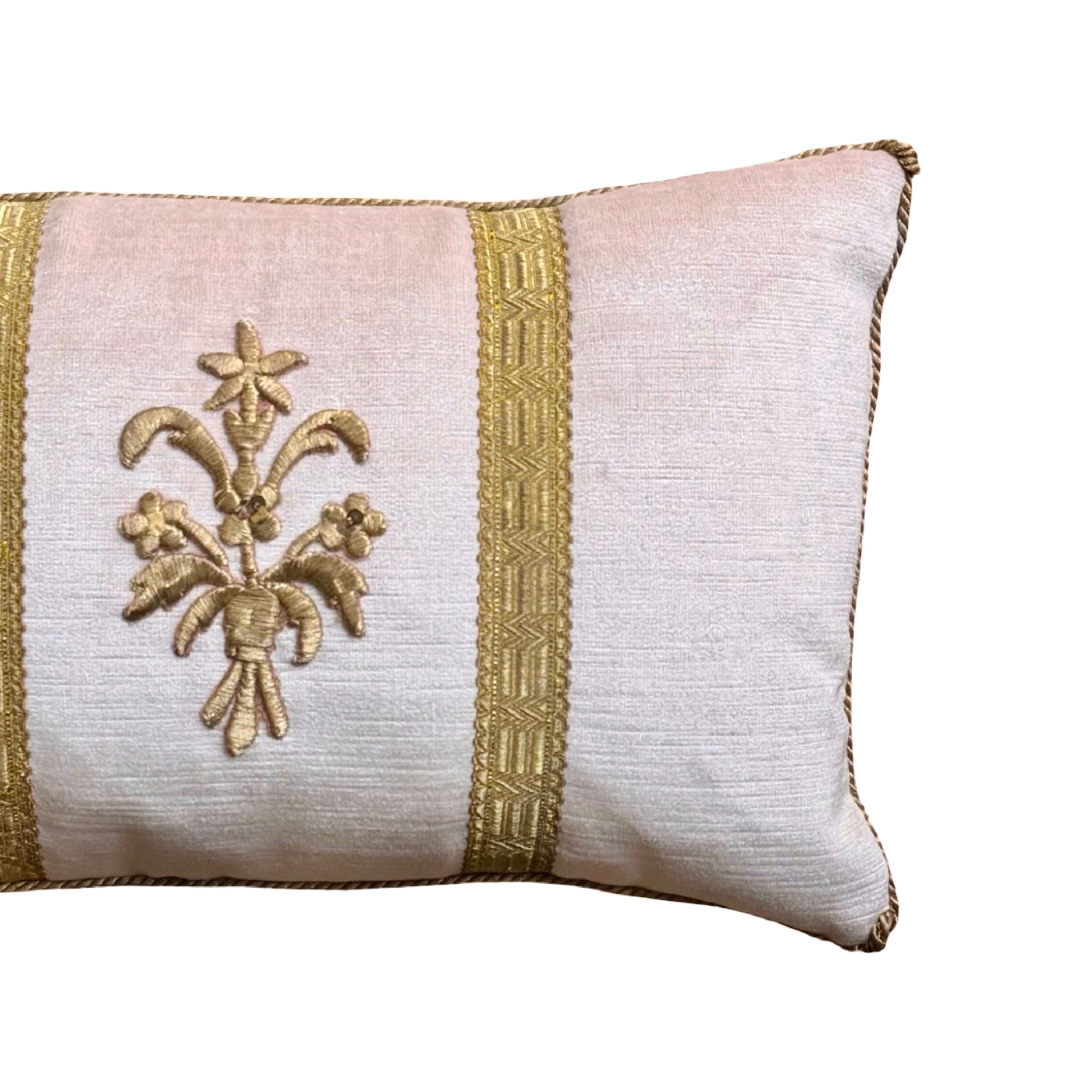 Antique Ottoman Empire Gold Metallic Embroidery (#E070325A&B | 10 x 16") New Pillows B. Viz Design