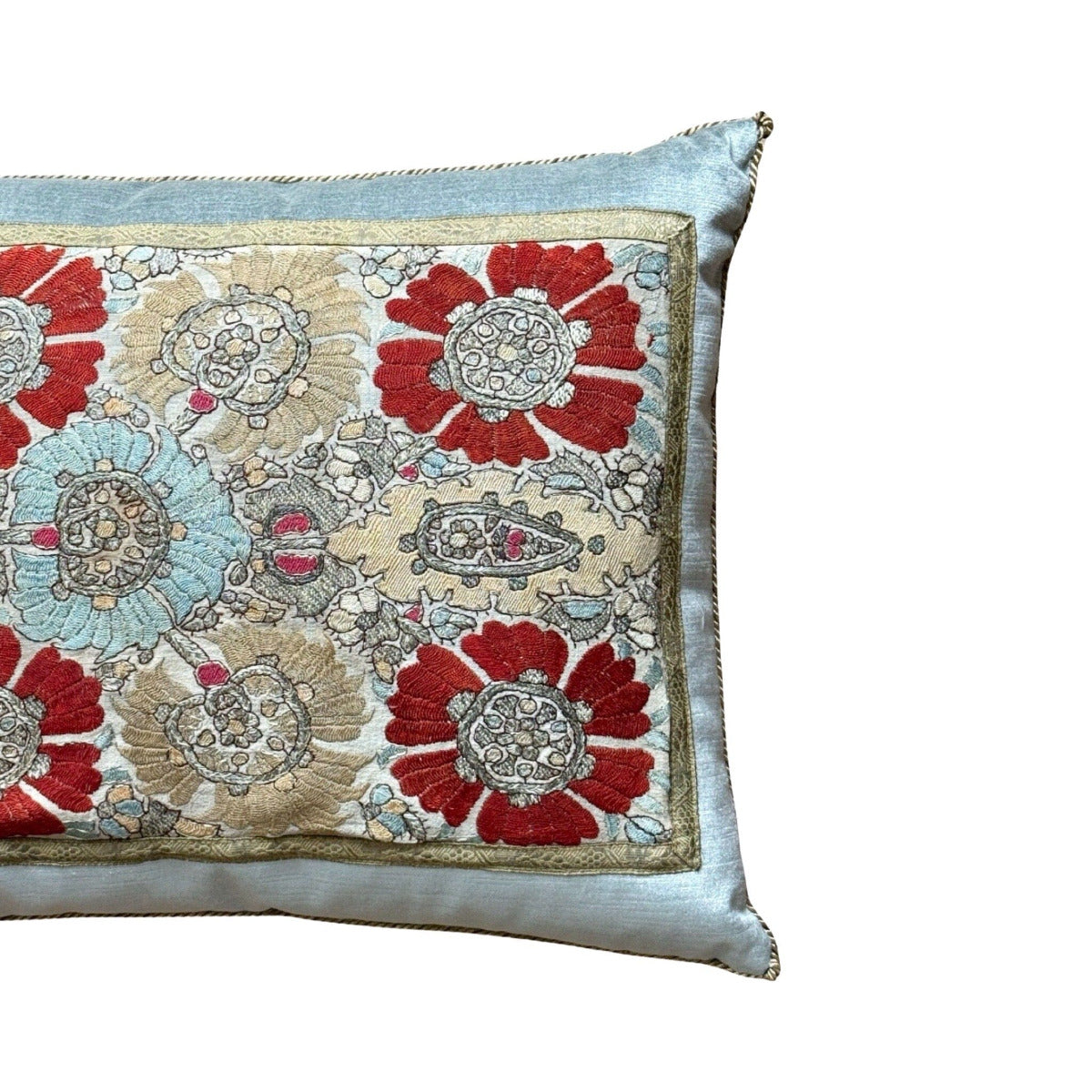 Antique Ottoman Empire Metallic and Silk Embroidery (#E121723 | 16 x 22") New Pillows B. Viz Design