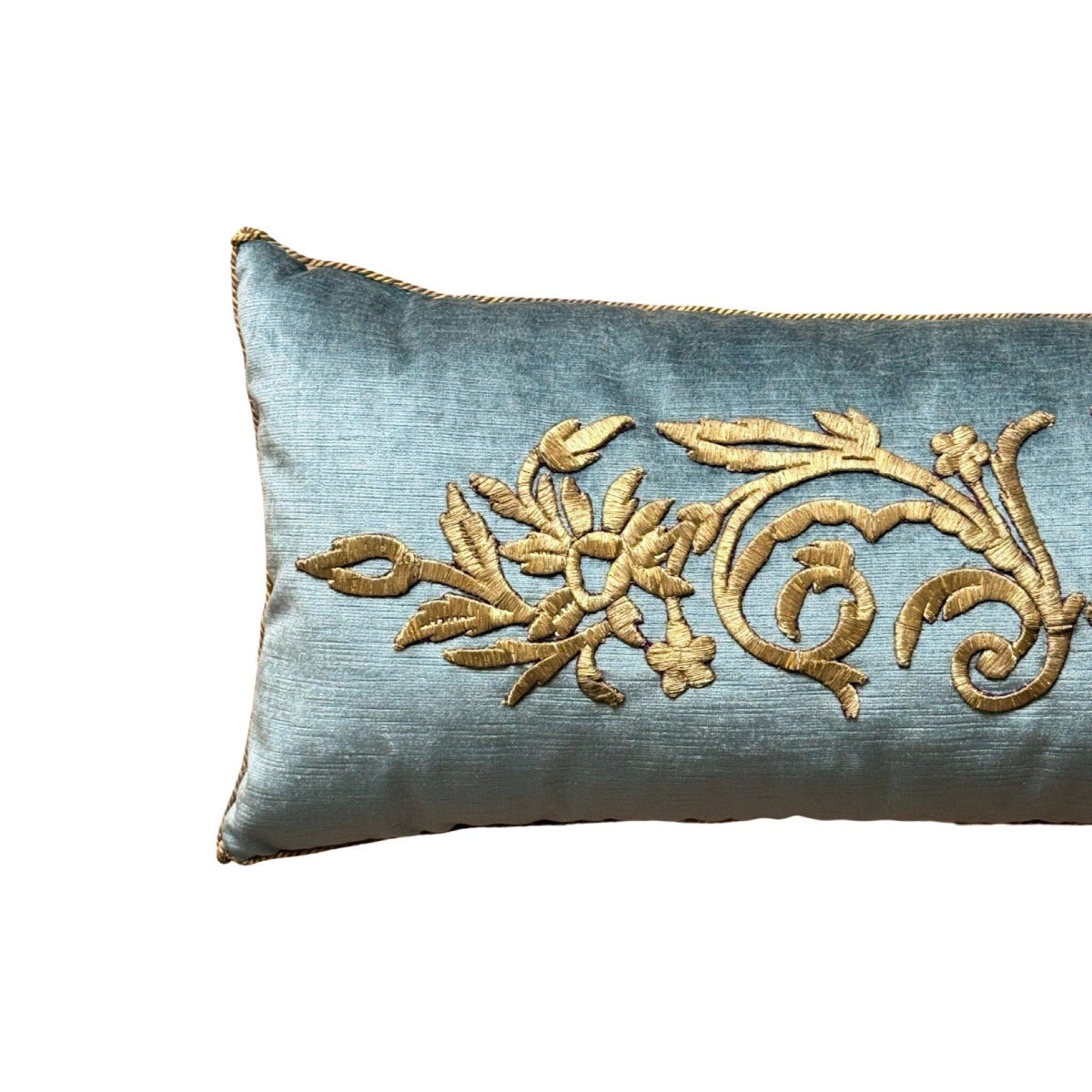 Antique Ottoman Empire Raised Champagne Gold Metallic Embroidery (#E102523 | 12X30") New Pillows B. Viz Design