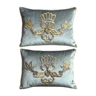 Antique Ottoman Empire Raised Gold and Silver Metallic Embroidery (#E010925 | 14" x 19") New Pillows B. Viz Design