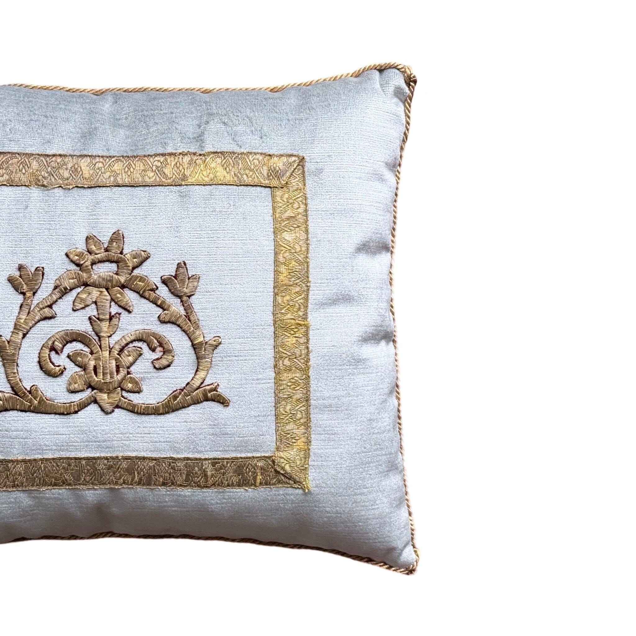 Antique Ottoman Empire Raised Gold Embroidery (#E012025A&B | 13 x 16") New Pillows B. Viz Design