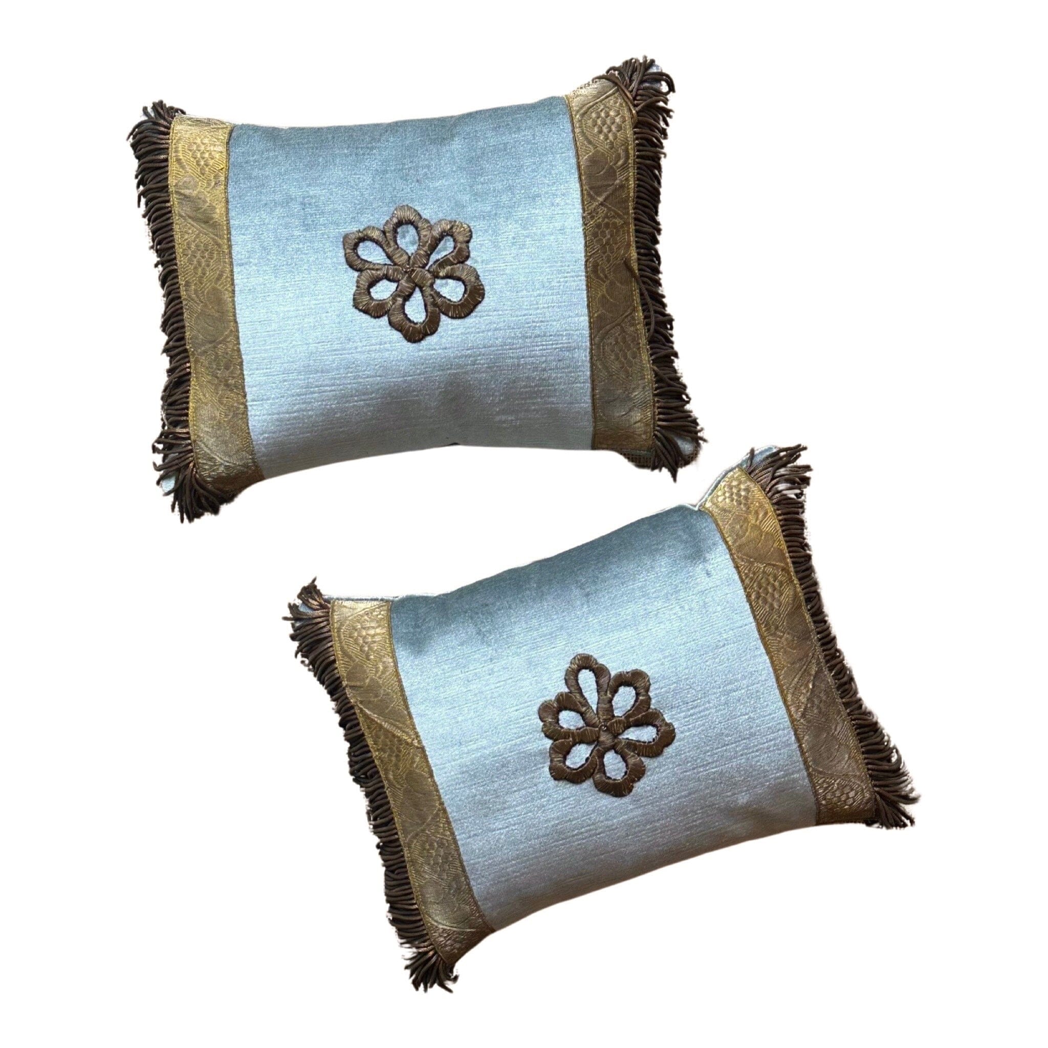 Antique Ottoman Empire Raised Gold Embroidery (#E091723A&B | 9 x 12") Pillow B. Viz Design