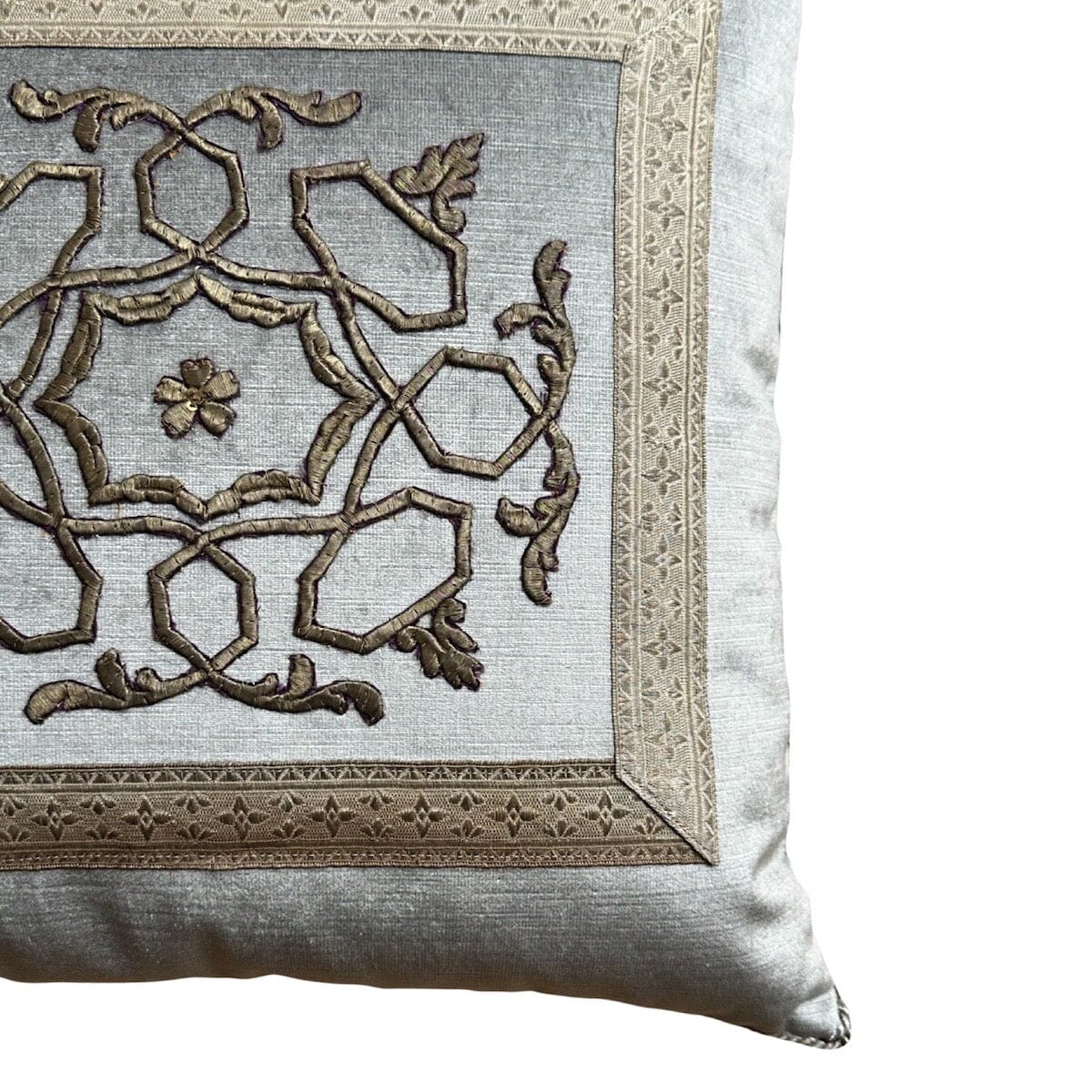Antique Ottoman Empire Raised Gold Embroidery (E111223 | 17 x 17") New Pillows B. Viz Design 