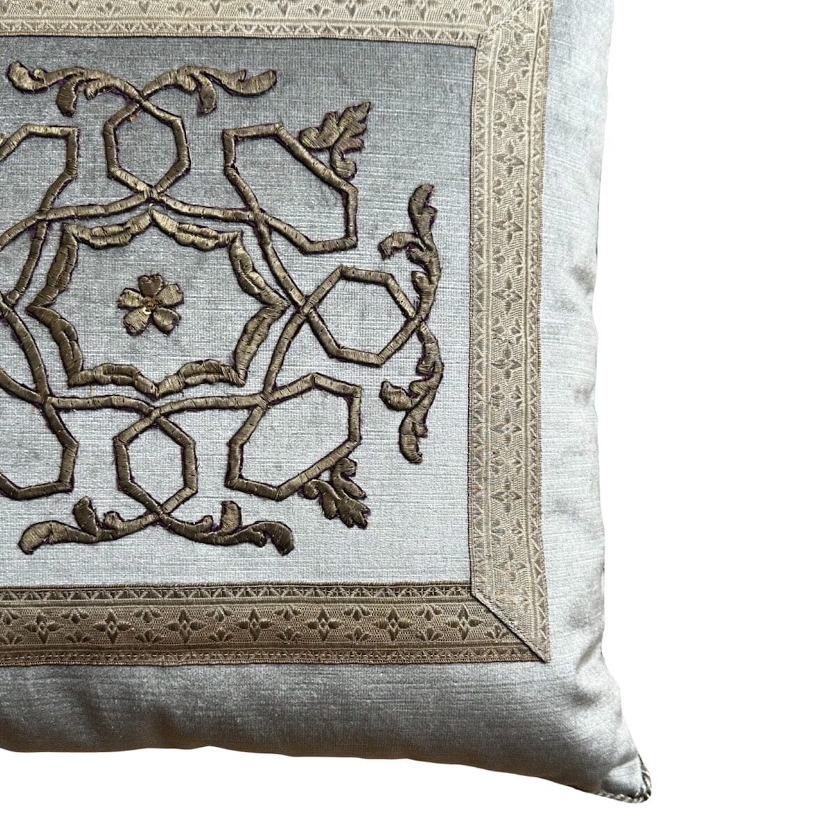 Antique Ottoman Empire Raised Gold Embroidery (E111223 | 17 x 17") New Pillows B. Viz Design