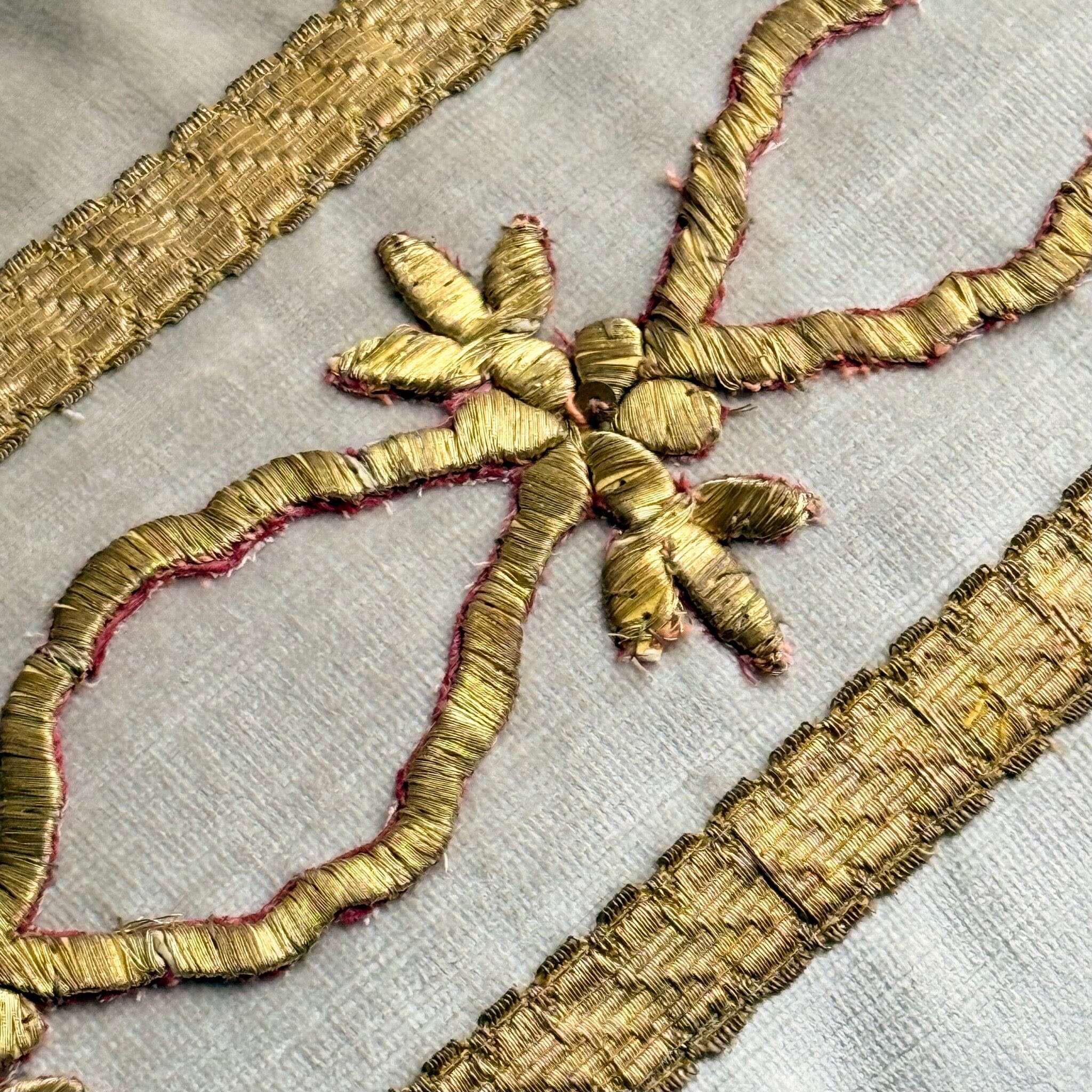 Antique Ottoman Empire Raised Gold Embroidery (#E112124 | 11" x 18") New Pillows B. Viz Design