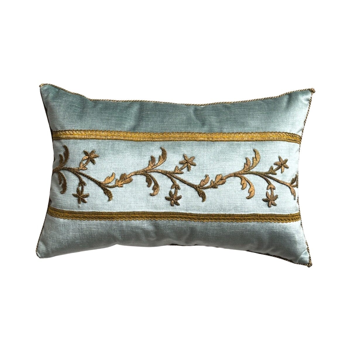 Antique Ottoman Empire Raised Gold Embroidery (#E122423 | 12 x 18.5") New Pillows B. Viz Design