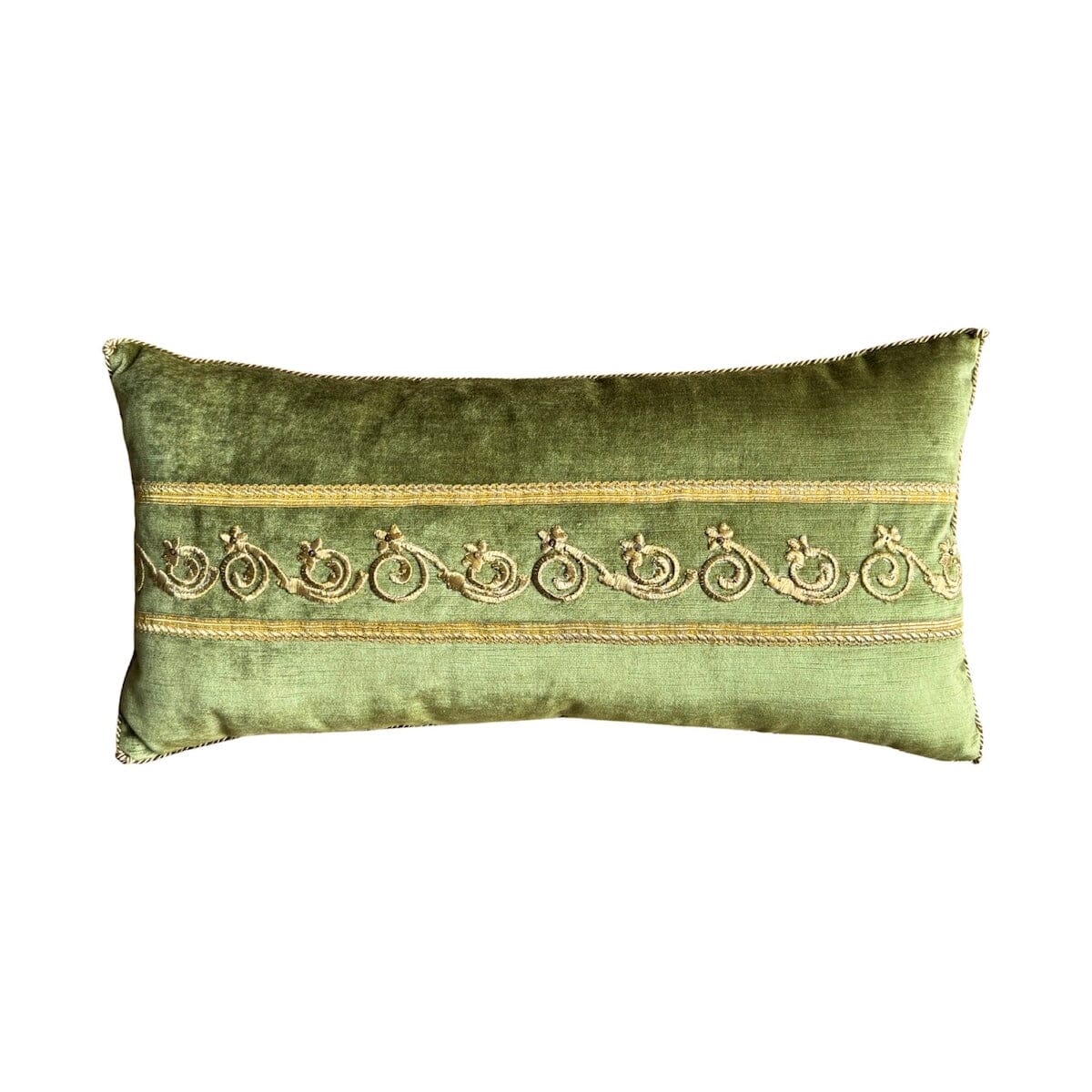 Antique Ottoman Empire Raised Gold Embroidery (#E131723 | 11.5 x 23") New Pillows B. Viz Design