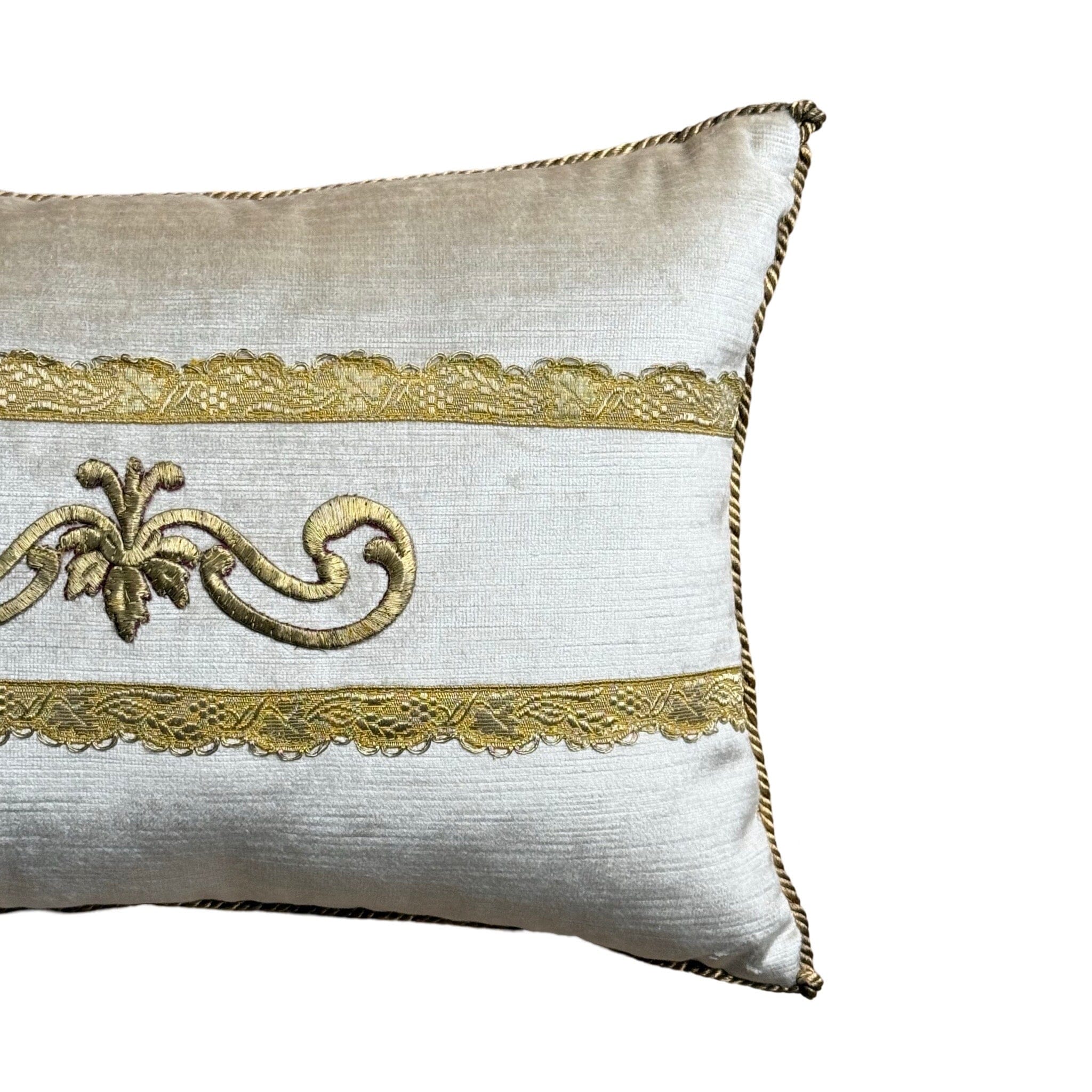 Antique Ottoman Empire Raised Gold Metallic Embroidery (#E020625A&B | 11" x 16") New Pillows B. Viz Design