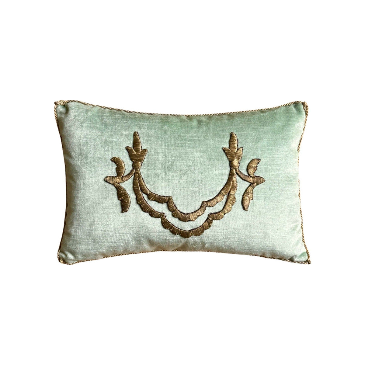 Antique Ottoman Empire Raised Gold Metallic Embroidery (#E021024 | 10x15") New Pillows B. Viz Design