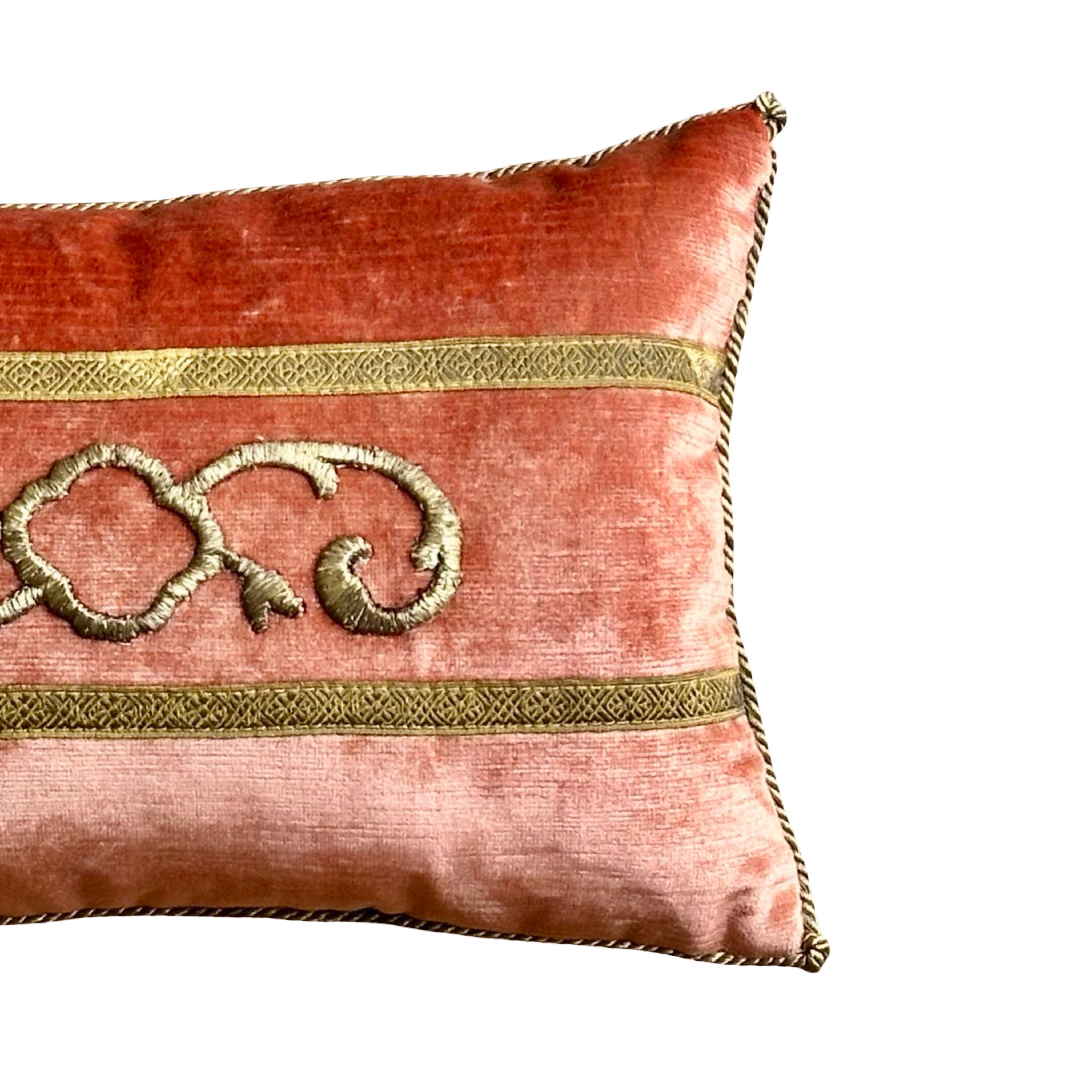 Antique Ottoman Empire Raised Gold Metallic Embroidery (#E022925A&B | 9.5 x 14.5") New Pillows B. Viz Design