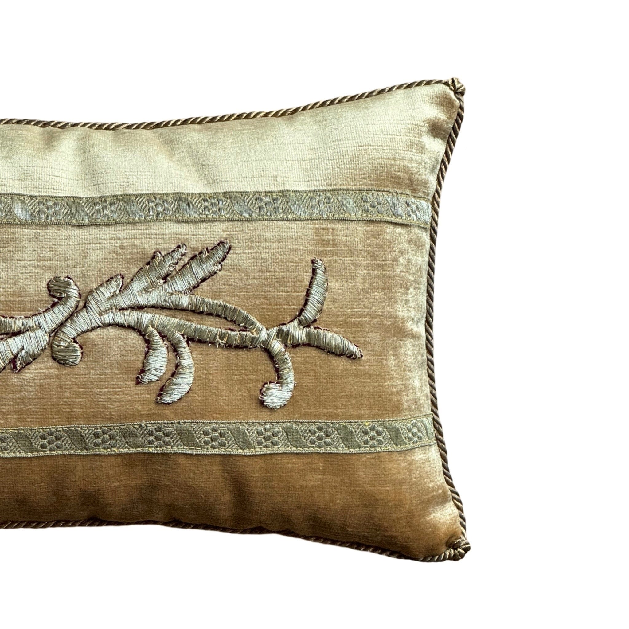 Antique Ottoman Empire Raised Gold Metallic Embroidery (#E061124 | 9 x 14.5") New Pillows B. Viz Design