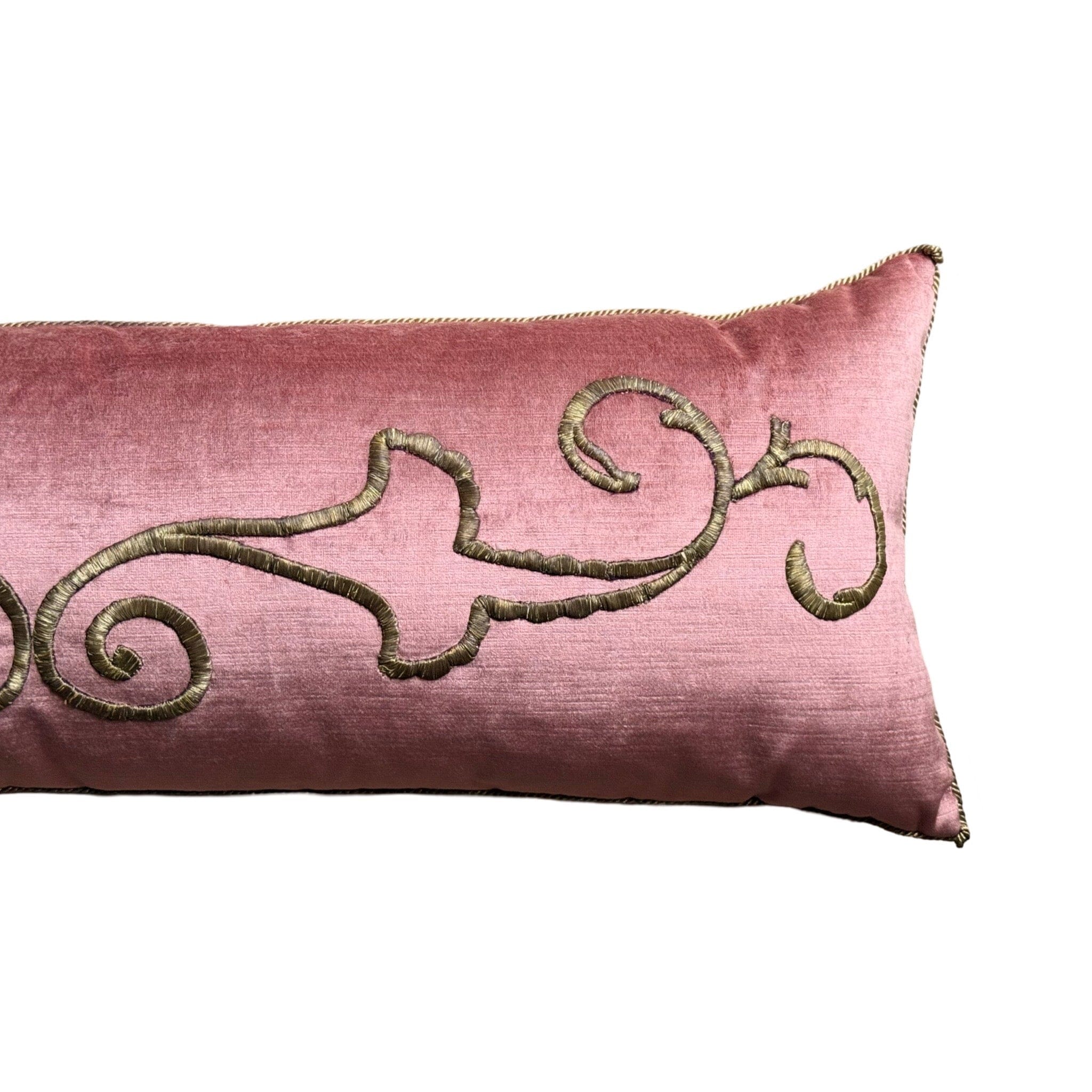 Antique Ottoman Empire Raised Gold Metallic Embroidery (#E071824 | 13" x 38") New Pillows B. Viz Design