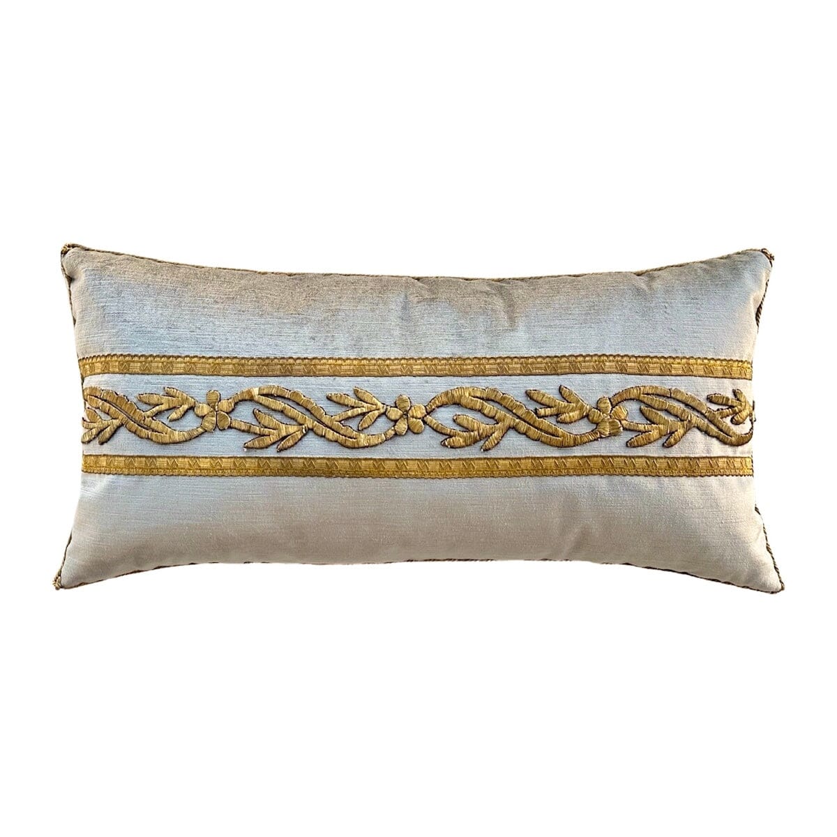 Antique Ottoman Empire Raised Gold Metallic Embroidery (#E072023 | 12"x 24") New Pillows B. Viz Design