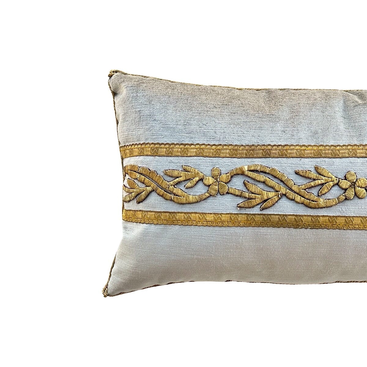 Antique Ottoman Empire Raised Gold Metallic Embroidery (#E072023 | 12"x 24") New Pillows B. Viz Design