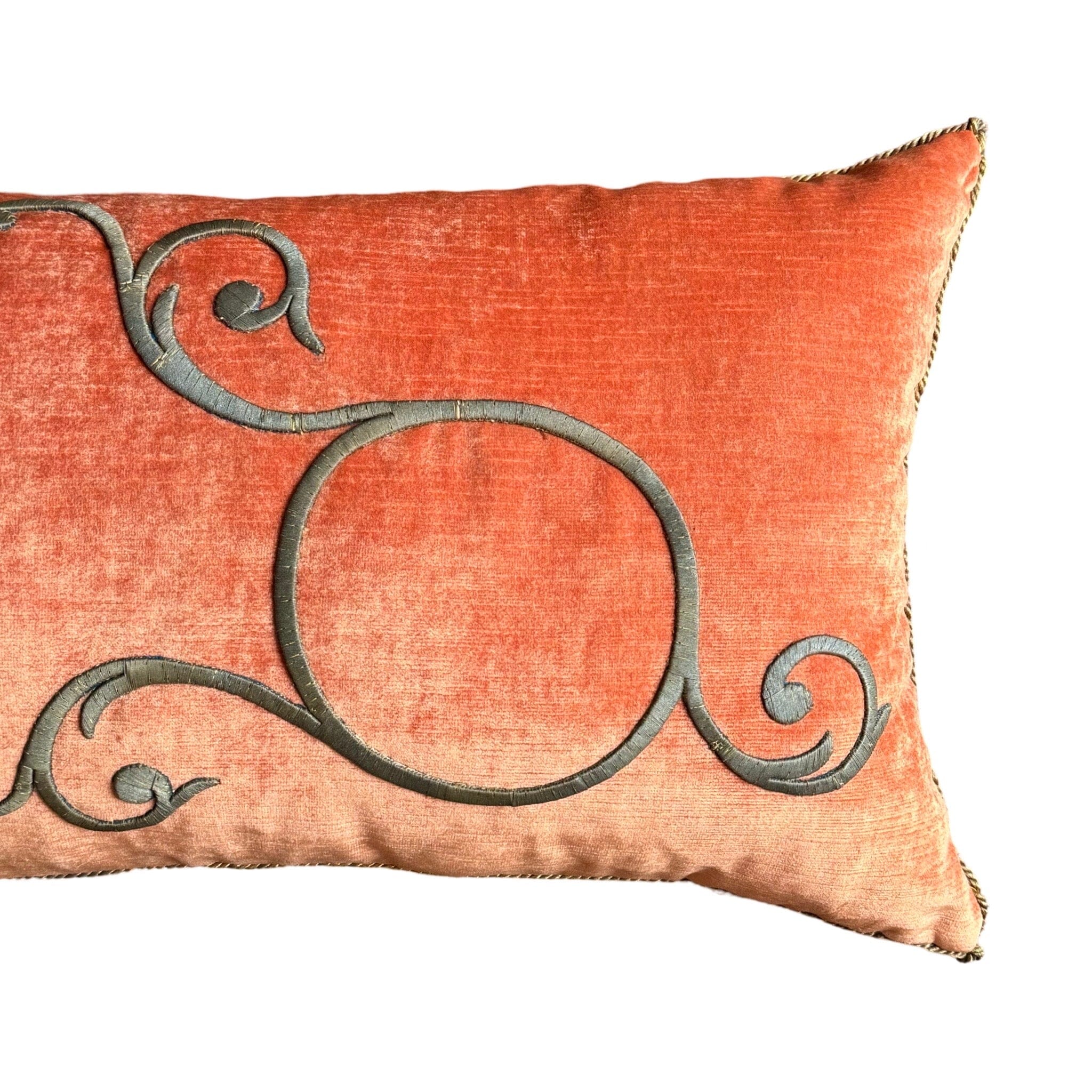 Antique Ottoman Empire Raised Gold Metallic Embroidery (#E080824 | 15 X 33.5") Pillow B. Viz Design