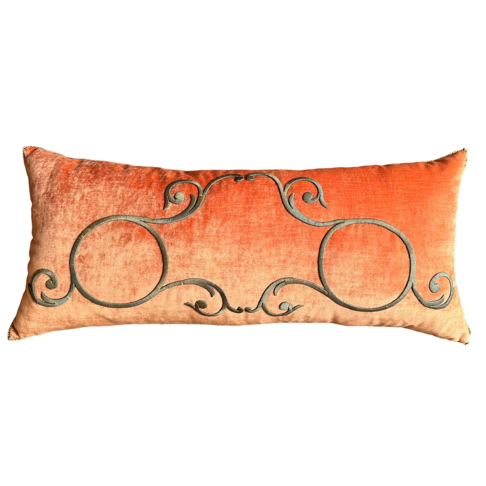Antique Ottoman Empire Raised Gold Metallic Embroidery (#E080824 | 15 X 33.5") Pillow B. Viz Design