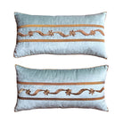 Antique Ottoman Empire Raised Gold Metallic Embroidery (#E090324A&B | 12 x 23") New Pillows B. Viz Design