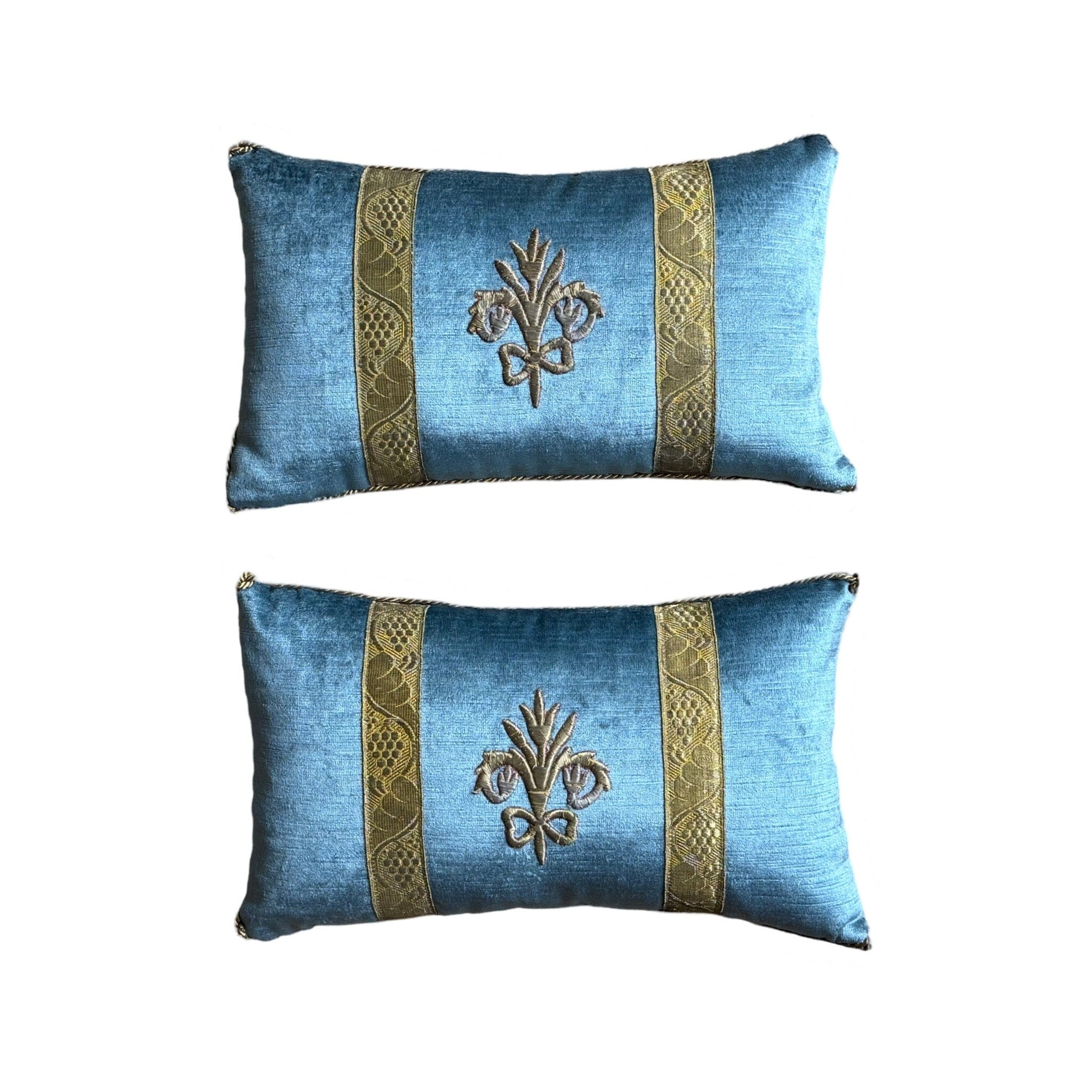 Antique Ottoman Empire Raised Gold Metallic Embroidery (#E091024 | 9x15") New Pillows B. Viz Design