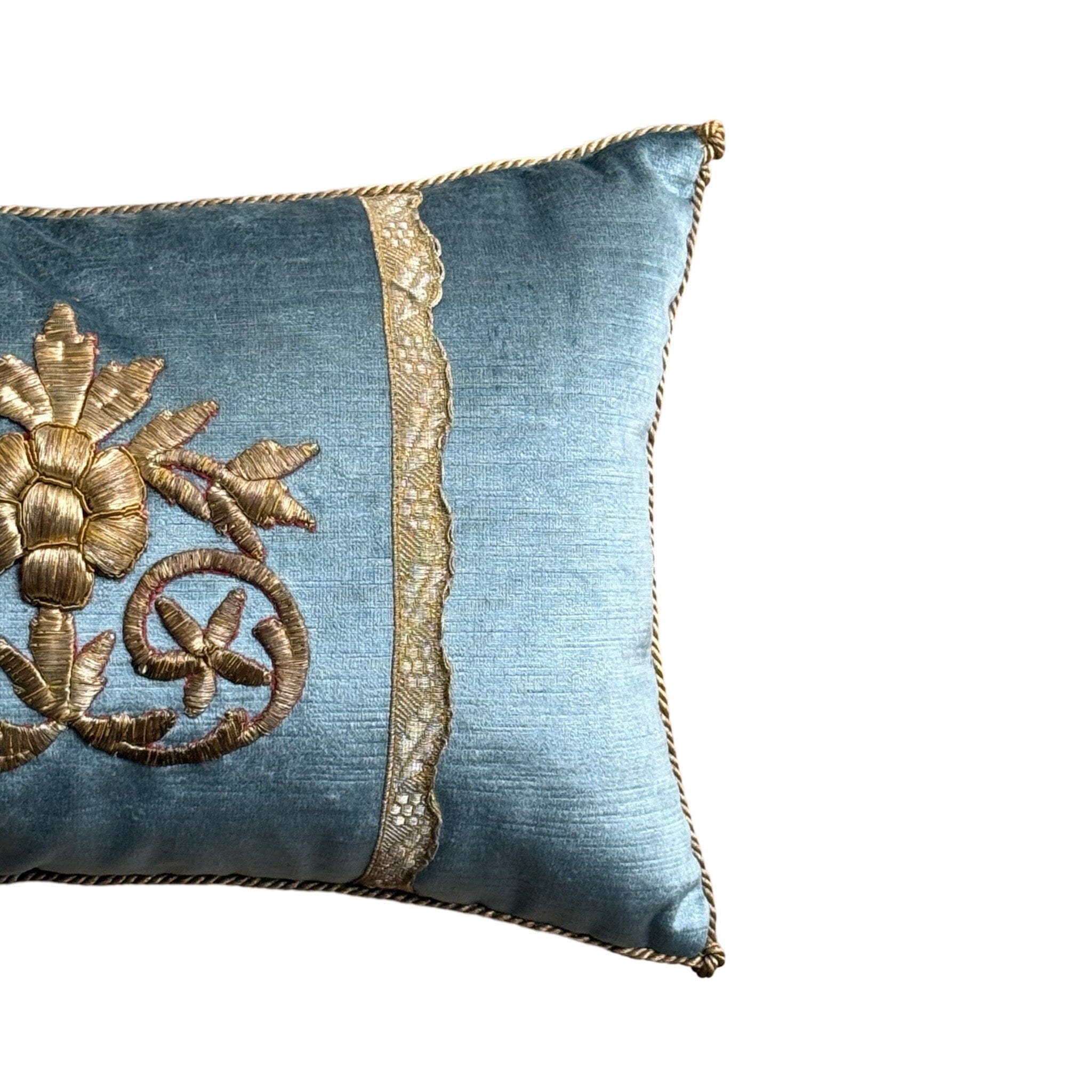 Antique Ottoman Empire Raised Gold Metallic Embroidery (#E101324A&B | 11x17") New Pillows B. Viz Design