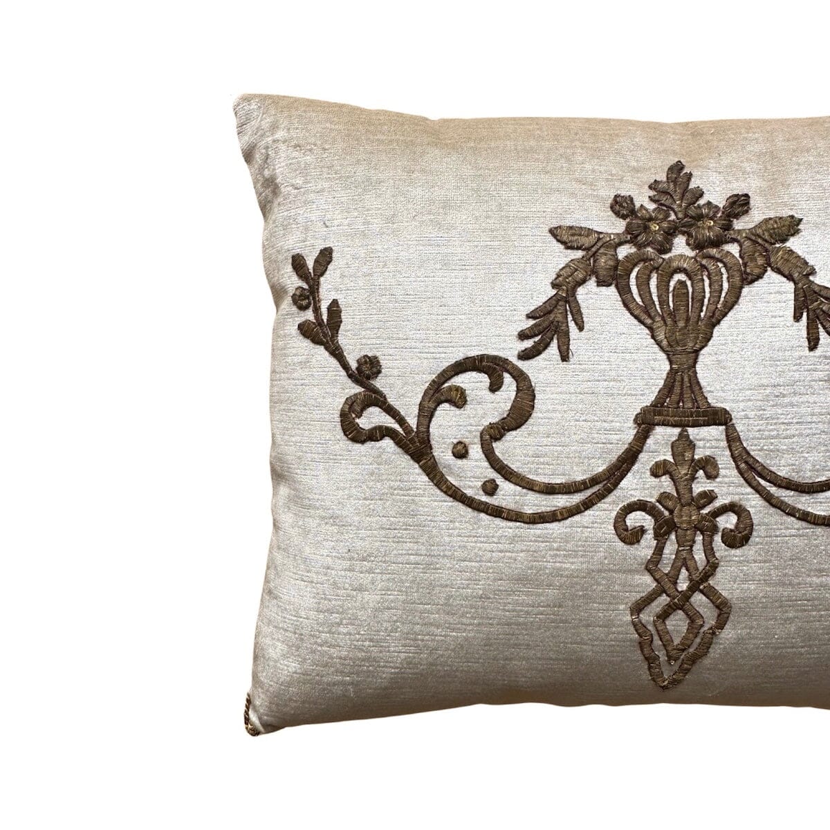 Antique Ottoman Empire Raised Gold Metallic Embroidery (#E111023A&B | 16 1/2 x 20 1/2") New Pillows B. Viz Design