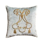 Antique Ottoman Empire Raised Gold Metallic Embroidery (#E131423A&B | 17x17") New Pillows B. Viz Design