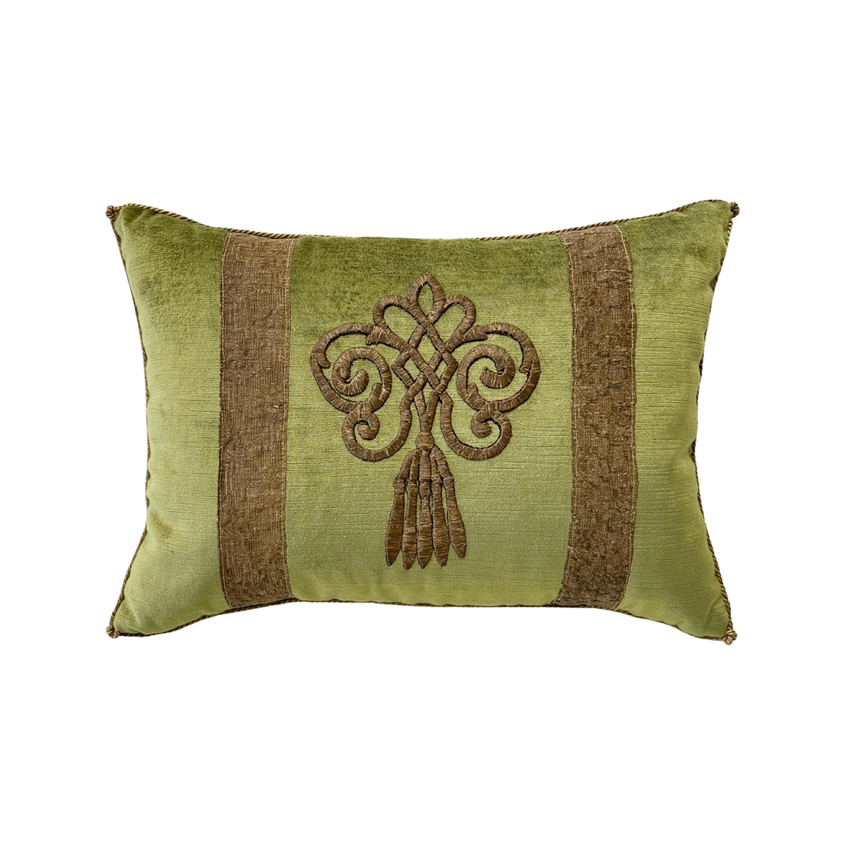 Antique Ottoman Empire Raised Metallic Embroidery (#E092023A&B | 13 x 18") New Pillows B. Viz Design