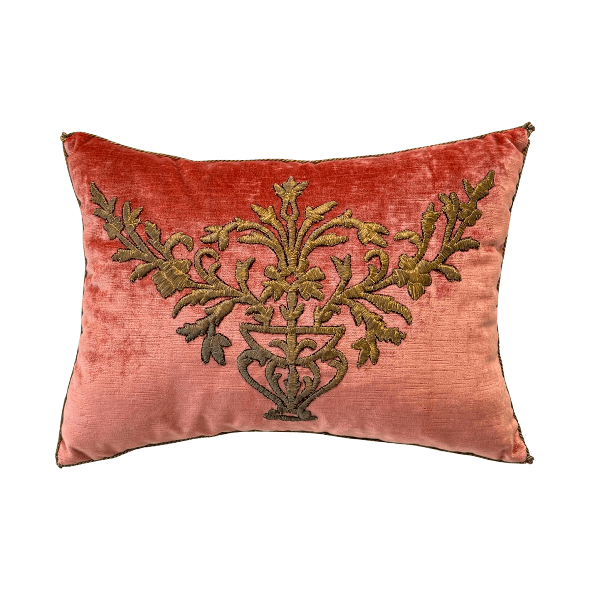 Antique Ottoman Empire Raised Metallic Embroidery (#E102823A&B | 14 x 19") New Pillows B. Viz Design