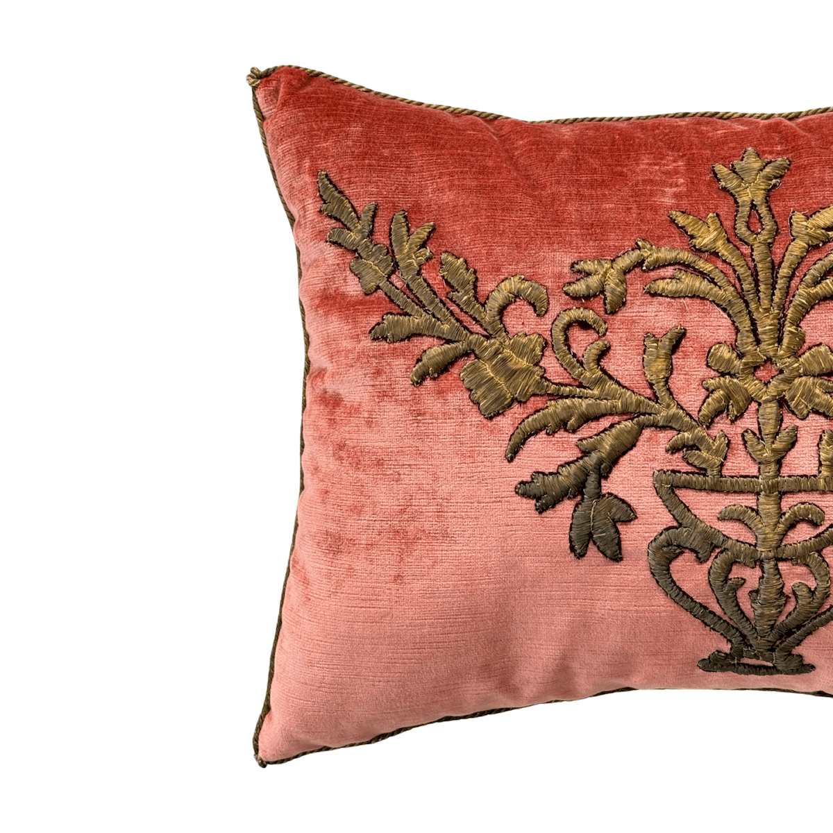 Antique Ottoman Empire Raised Metallic Embroidery (#E102823A&B | 14 x 19") New Pillows B. Viz Design