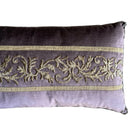 Antique Ottoman Empire Raised Silver Metallic Embroidery (#E082024 | 14 x 43") New Pillows B. Viz Design