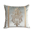 Antique Ottoman Empire Raised Silver Metallic Embroidery (#E090224A&B | 17.5 x 19") New Pillows B. Viz Design
