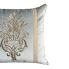 Antique Ottoman Empire Raised Silver Metallic Embroidery (#E090224A&B | 17.5 x 19") New Pillows B. Viz Design