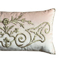 Antique Ottoman Empire Raised Silver Metallic Embroidery (#E121623 | 13 x 25") New Pillows B. Viz Design
